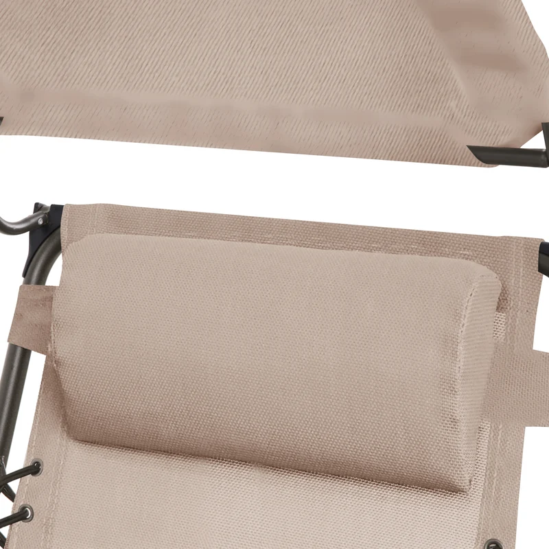 Faltbarer Schaukelstuhl mit Sonnenschutz, Kopfstütze und Armlehne