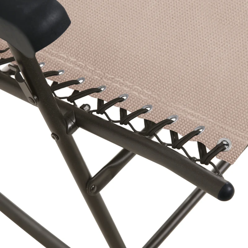 Faltbarer Schaukelstuhl mit Sonnenschutz, Kopfstütze und Armlehne