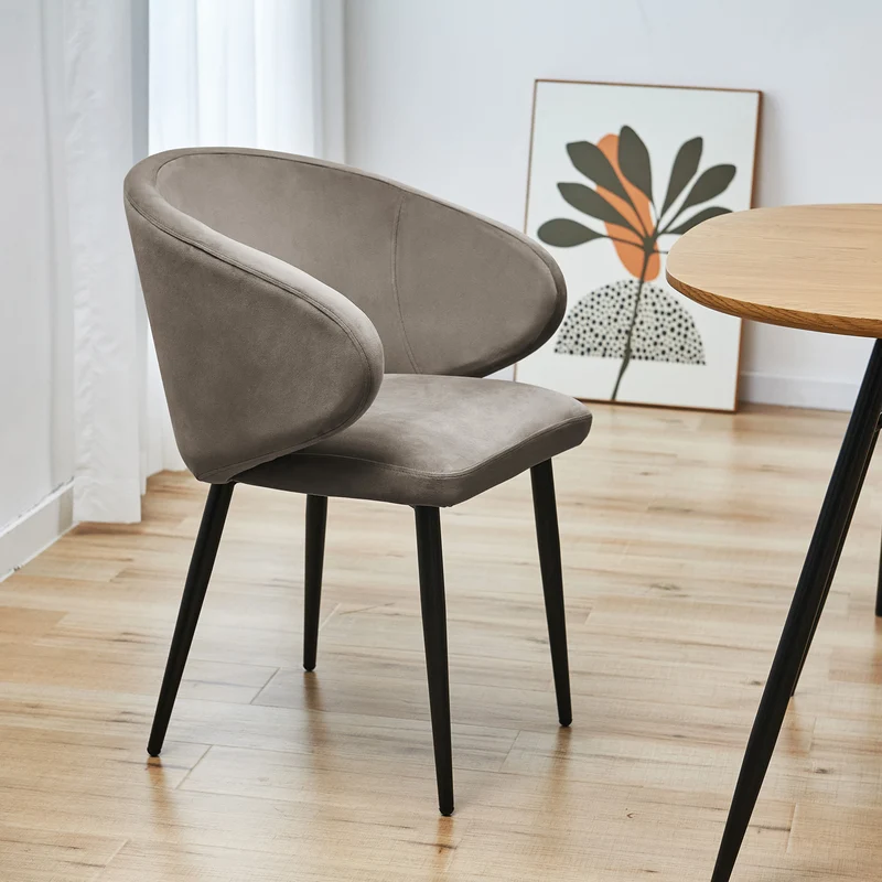 B-Ware AUDREY 2er Set Esszimmerstühle Taupe Samt