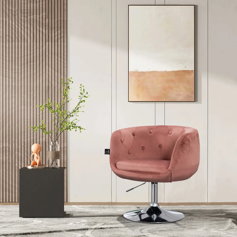 B-Ware PANAMA Lounge Sessel Samt Rosa