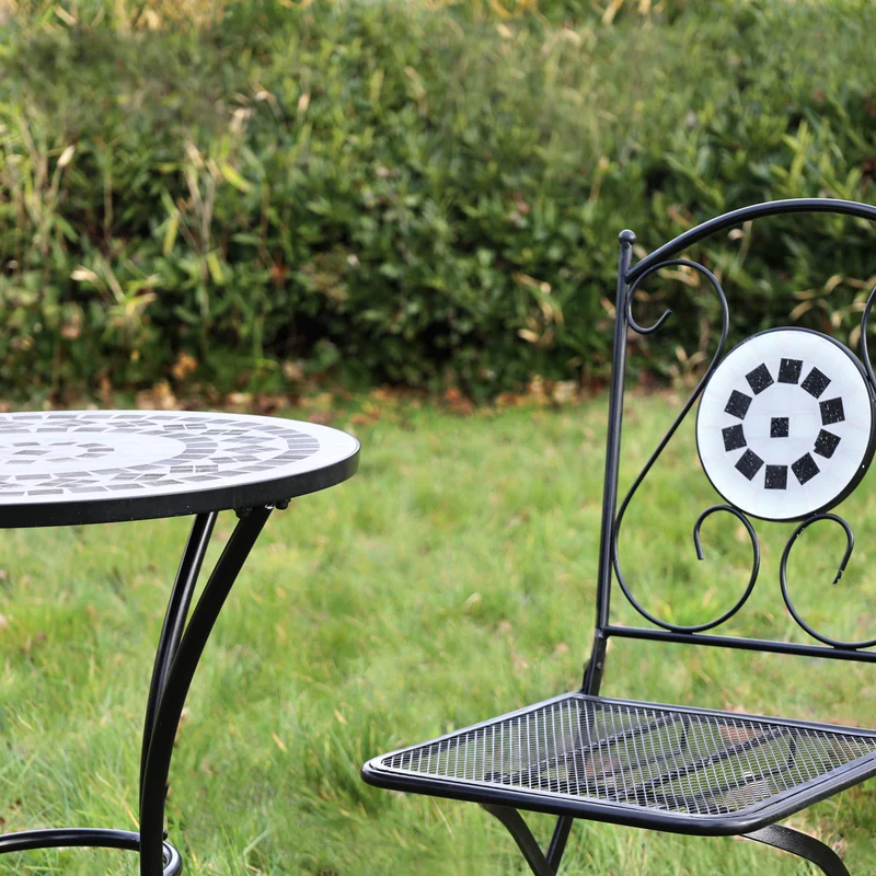 B-Ware Bistro Set Mosaik Schwarz