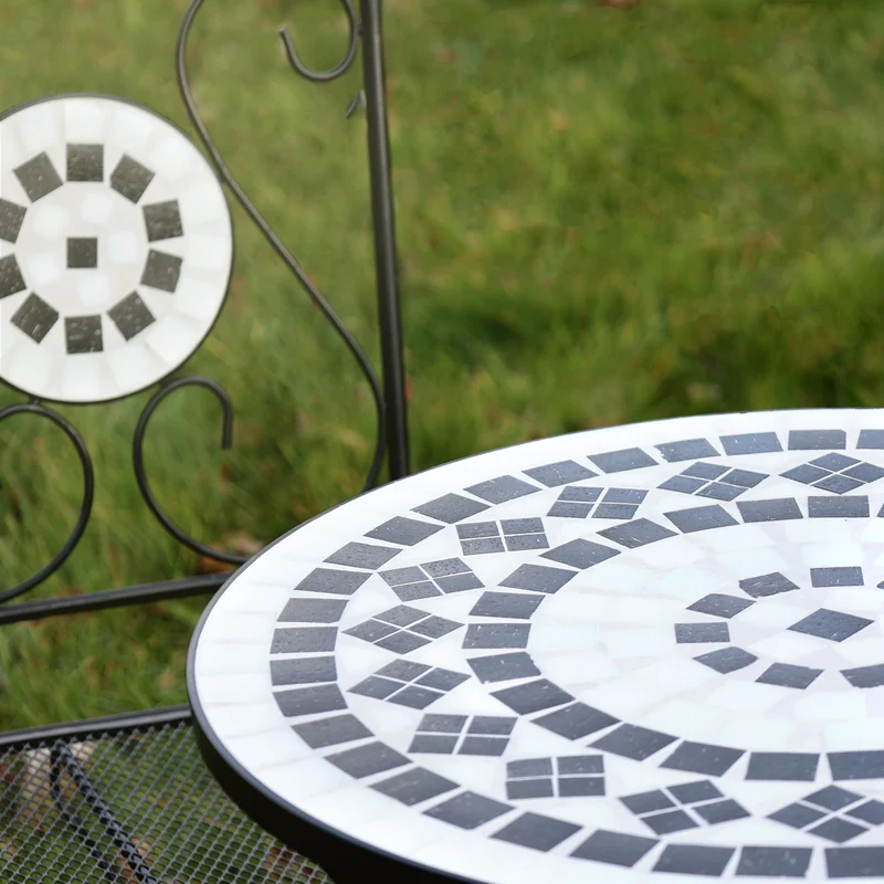 B-Ware Bistro Set Mosaik Schwarz