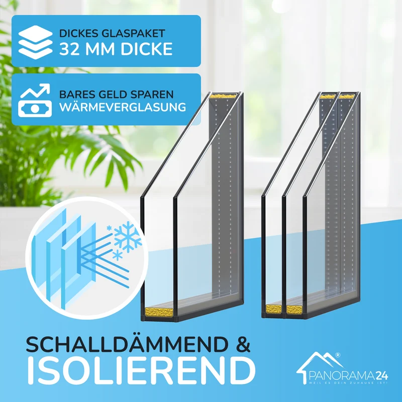 P24® Kellerfenster Kunststofffenster 3-Fach 60mm Slimline, Anthrazit