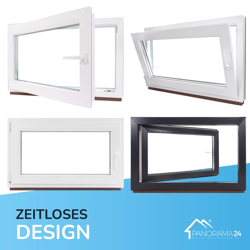 P24® Kellerfenster Kunststofffenster 2-Fach 60mm Slimline, Anthrazit