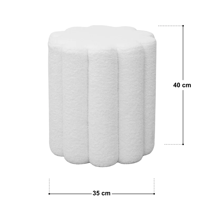 B-Ware DAHLIA Hocker Teddy Beige