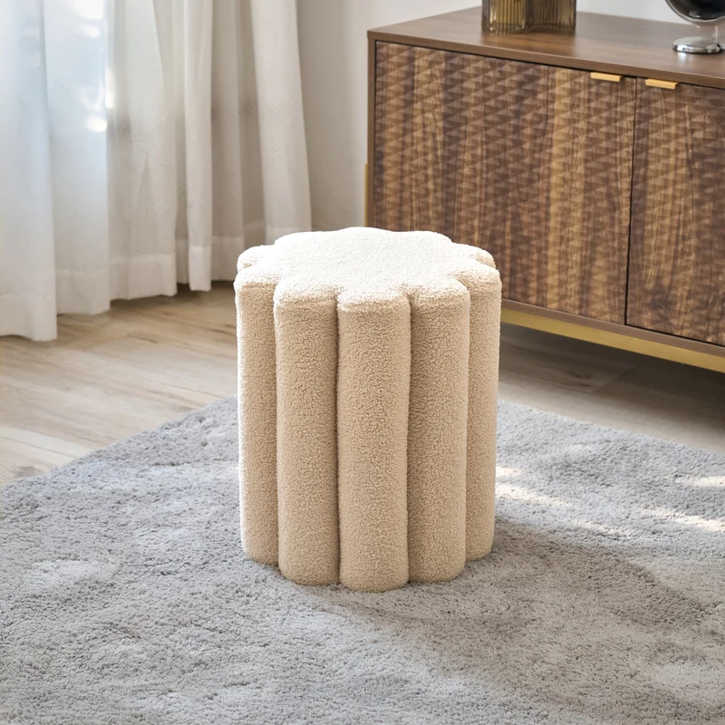 B-Ware DAHLIA Hocker Teddy Beige