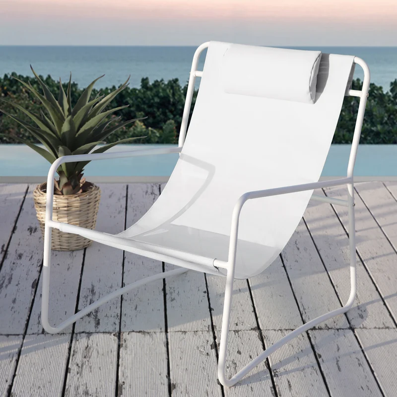 SVEIO 2er Set Outdoor Relaxsessel Gartenstuhl mit Kissen Liegestuhl