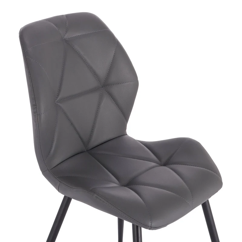 B-Ware JAMIE 2er Set Esszimmerstuhl Kunstleder Grau