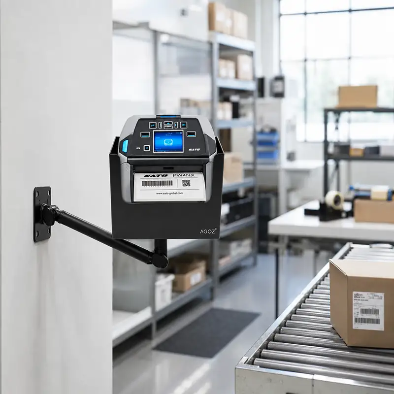 Verstellbare Schwenkarmhalterung mit Metallhalter für SATO Mobile Drucker | Agoz