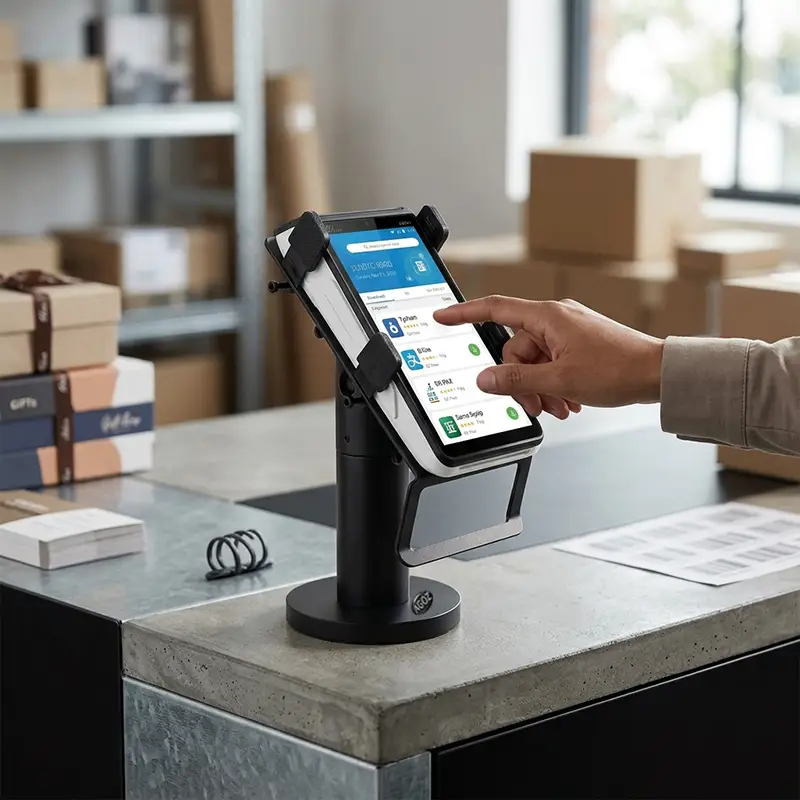 PAX A800 Handheld POS-Terminal mit verstellbarem Stangenhalter | Agoz