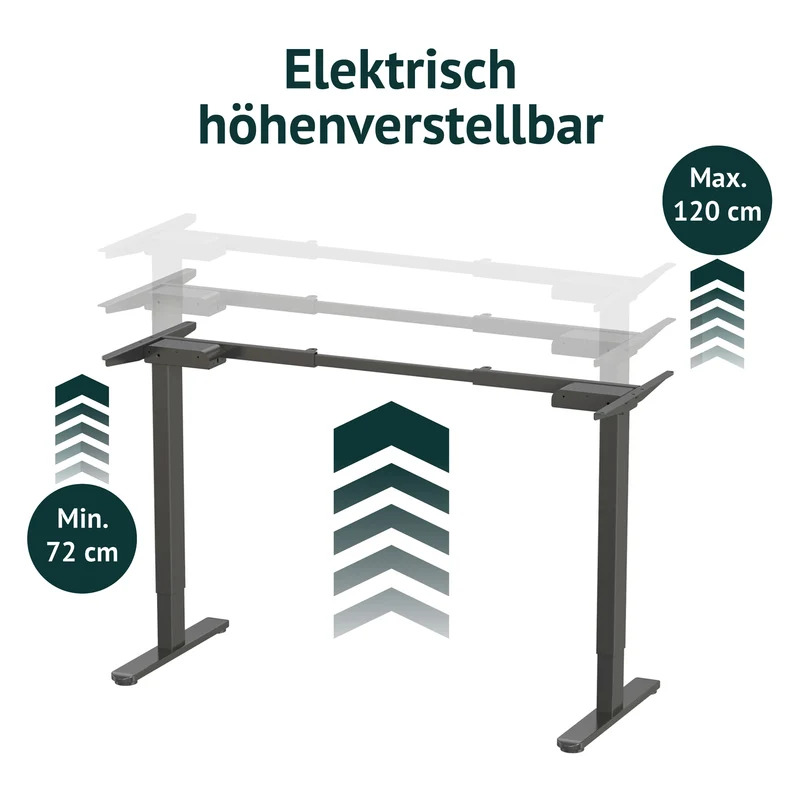 B-Ware DOBON Schreibtischgestell höhenverstellbar Doppelmotor Schwarz