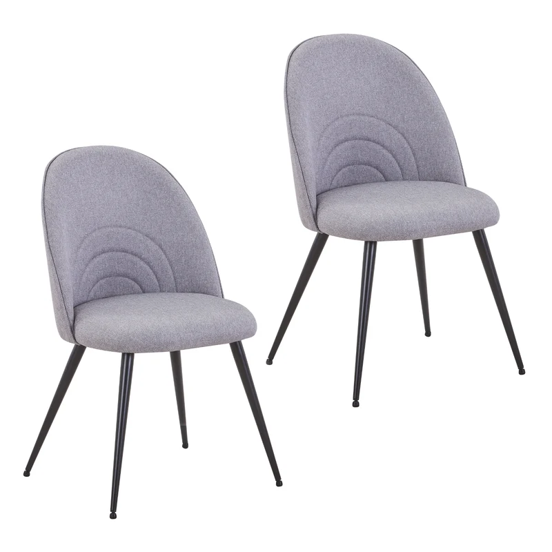B-Ware ANITA 2er Set Esszimmerstühle Stoff Grau