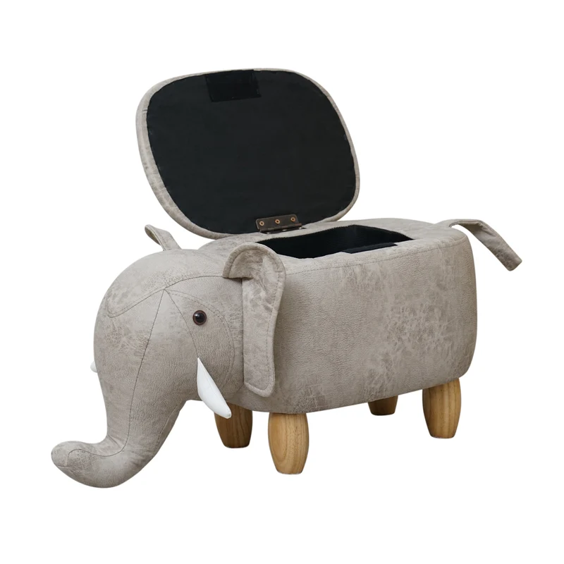 B-Ware Tierhocker Elefant Hellgrau