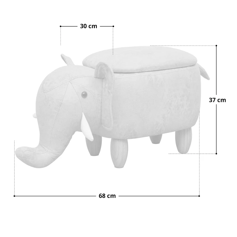 B-Ware Tierhocker Elefant Hellgrau