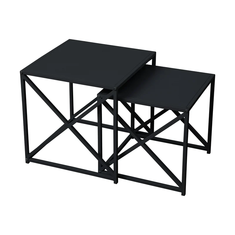 B-Ware GEMO 2er Set Beistelltische Schwarz