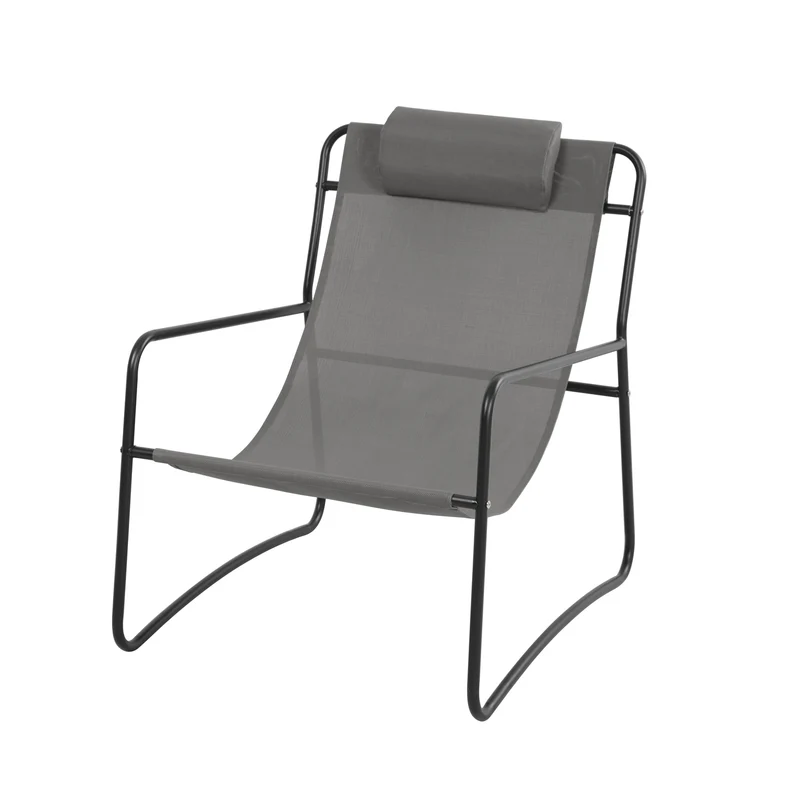 B-Ware SVEIO 2er Set Outdoor Sessel Dunkelgrau/Schwarz