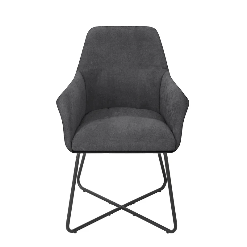 B-Ware JOSIE Dining 2er-Set Esszimmerstuhl Stoff Dunkelgrau