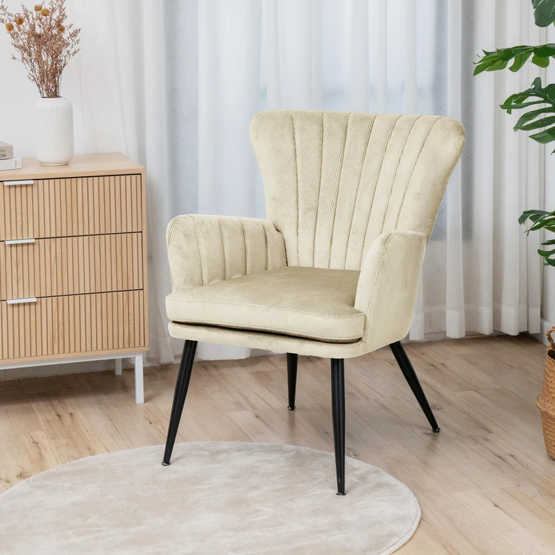 B-Ware Sessel SANSA Cord Weiß