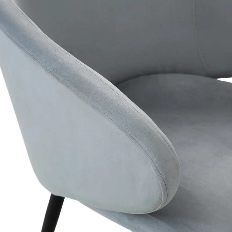 B-Ware AUDREY 2er Set Esszimmerstühle Grau Samt