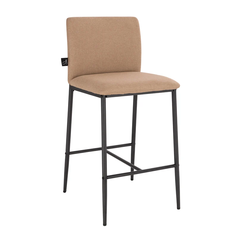 B-Ware 2er Set ERIK Barhocker mit Rückenlehne Beige