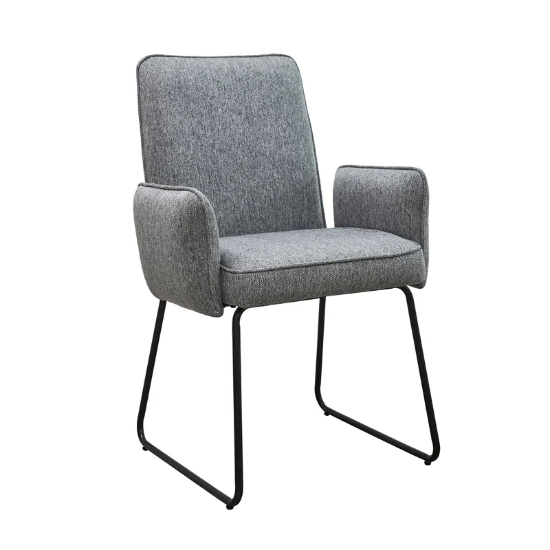 B-Ware ALBA 2er Set Esszimmerstühle Stoffbezug Grau