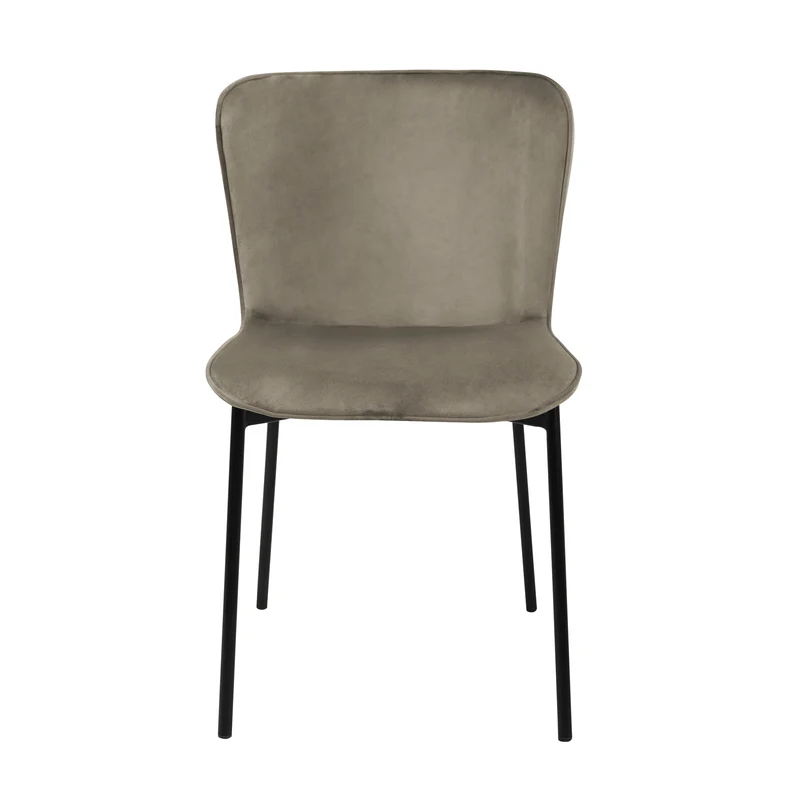 B-Ware MARY 2er Set Esszimmerstühle Samt Taupe/Schwarz