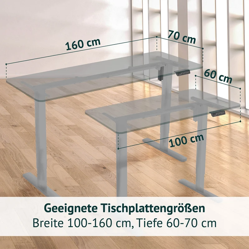 JIRI Schreibtischgestell höhenverstellbar Einzelmotor