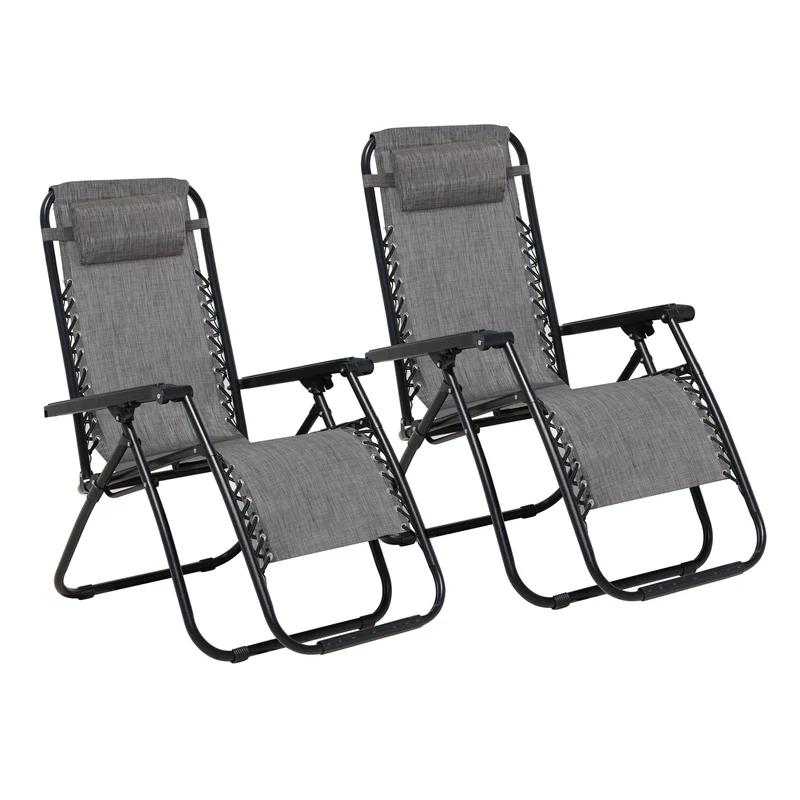 Gartenstuhl 2er Set mit Kopfkissen