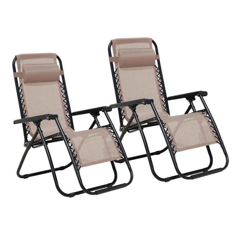 Gartenstuhl 2er Set mit Kopfkissen