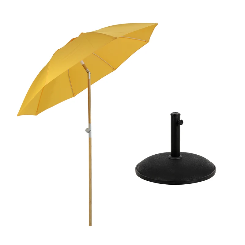 Set Sonnenschirm Bambus + Ständer
