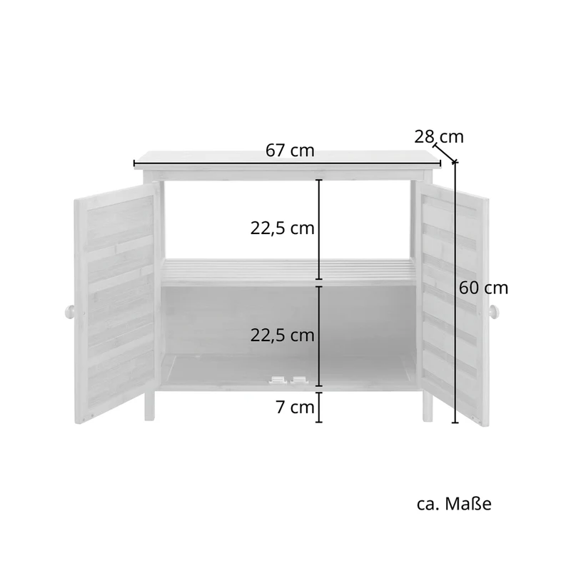 Bambus Waschbeckenunterschrank Weiß