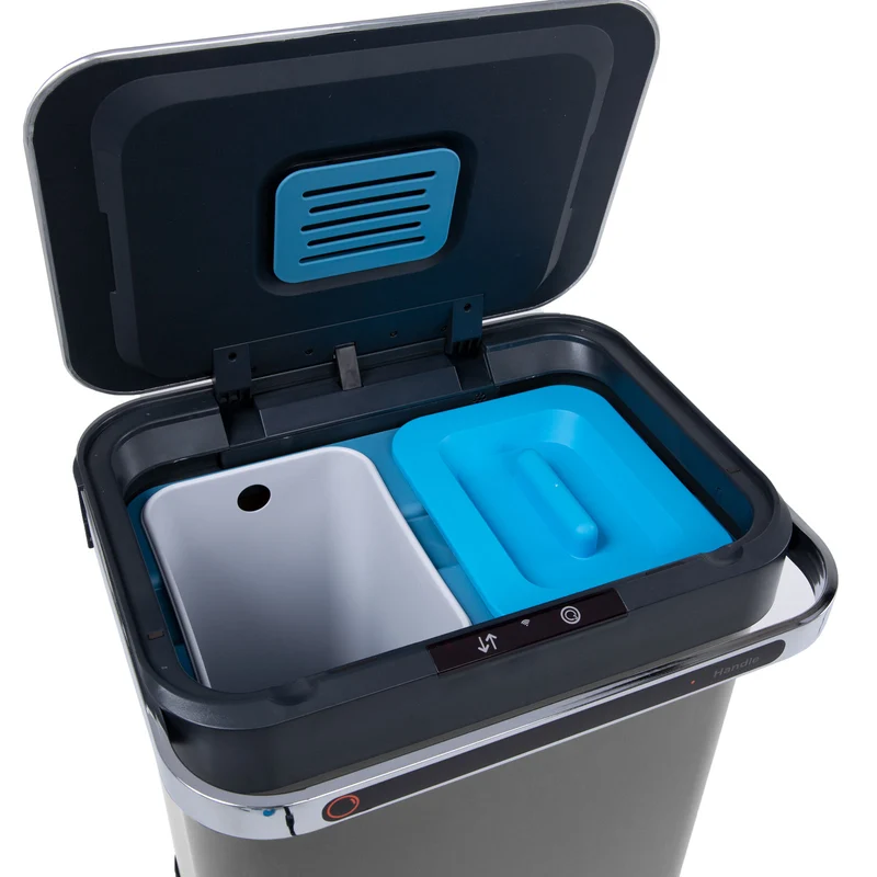 Sensor-Mülleimer 60L Selbstreinigungsfunktion und Aktivkohle-Filter