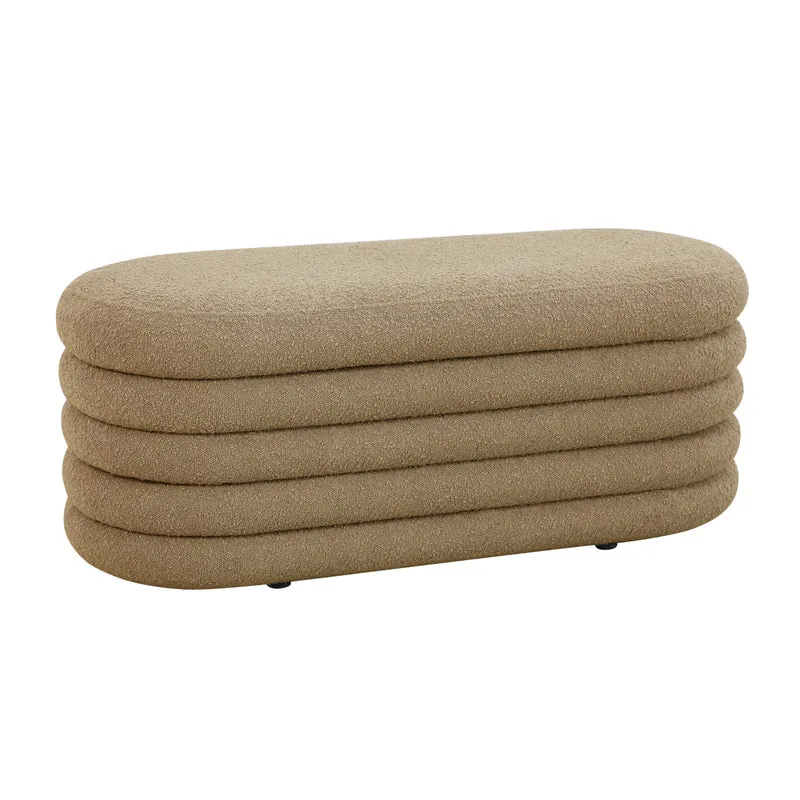 BLOSSOM XL Hocker mit Stauraum und Boucle-Bezug