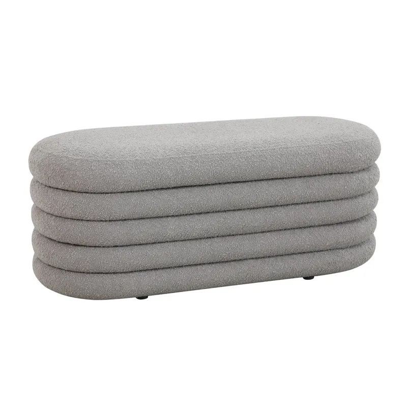 BLOSSOM XL Hocker mit Stauraum und Boucle-Bezug