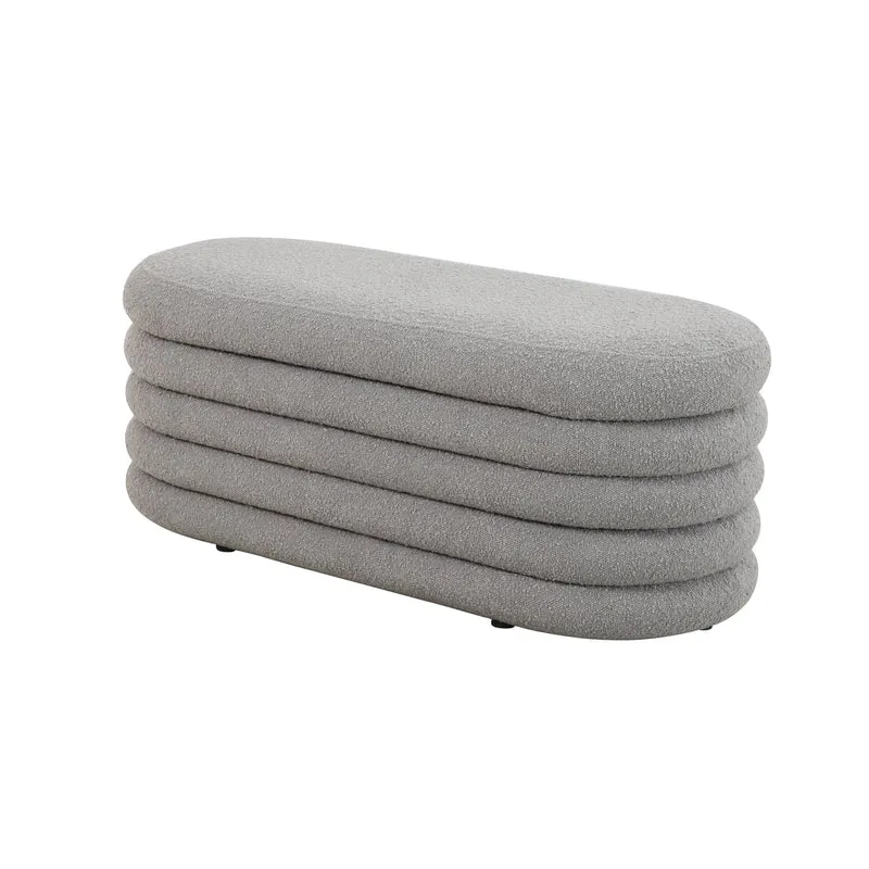 BLOSSOM XL Hocker mit Stauraum und Boucle-Bezug