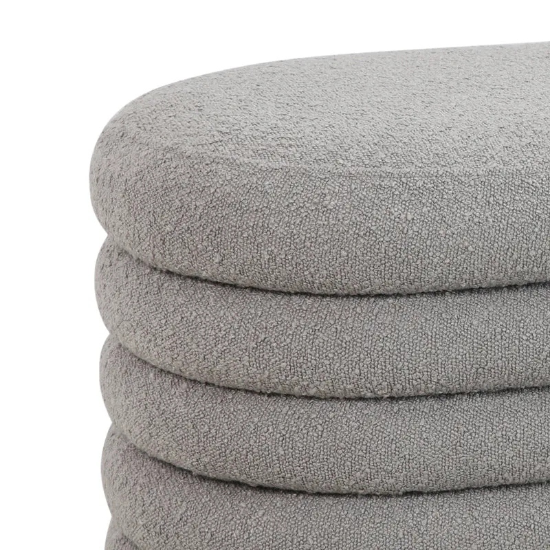 BLOSSOM XL Hocker mit Stauraum und Boucle-Bezug
