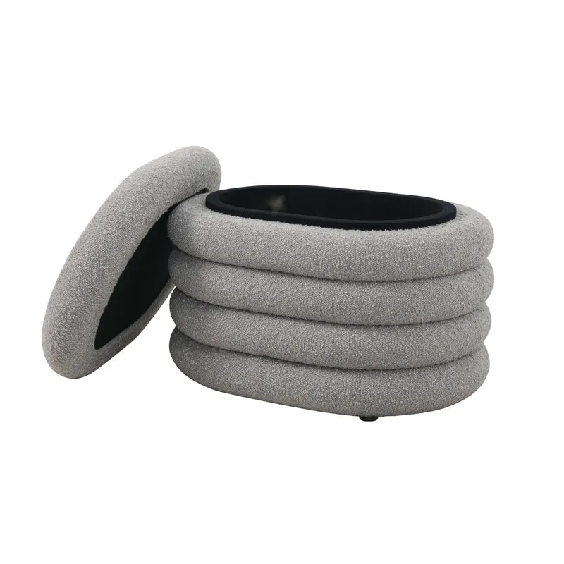 BLOSSOM S Hocker mit Stauraum und Boucle-Bezug