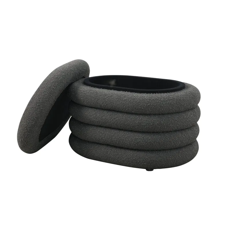 BLOSSOM S Hocker mit Stauraum und Boucle-Bezug