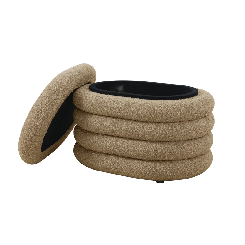 BLOSSOM S Hocker mit Stauraum und Boucle-Bezug