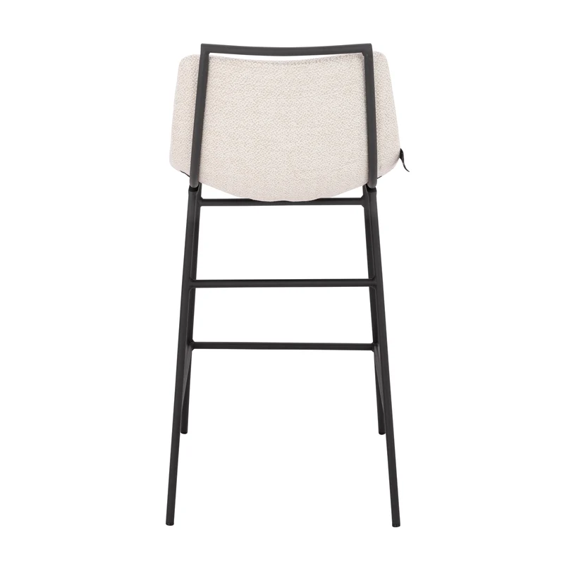 CAMILLE 2er Set Barhocker Boucle Weiß