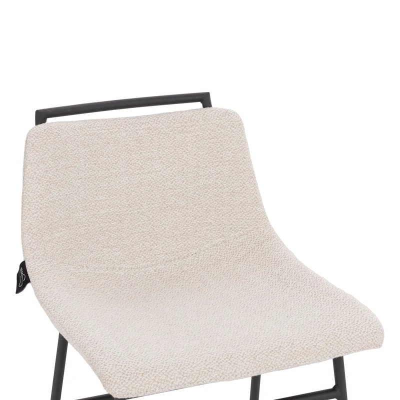 CAMILLE 2er Set Barhocker Boucle Weiß