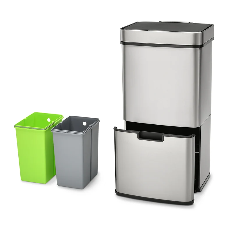 Sensor-Mülleimer 62L oder 72L Edelstahl Mülleimer mit Sensor Abfalleimer