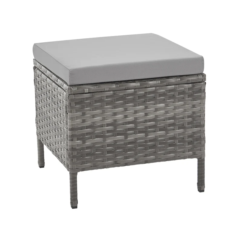 MADISON Set Poly-Rattan Garten-Lounge Rattan-Set Abdeckhaube Grau