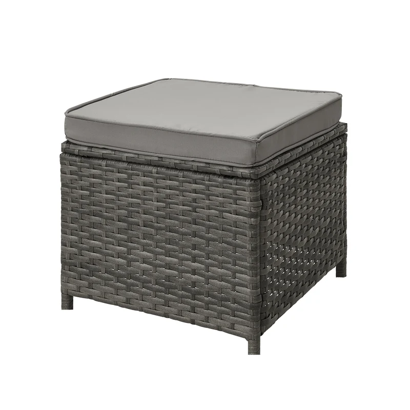 MONROE Garten-Lounge Set Abdeckhaube Outdoor Rattanlounge Essgruppe Polyrattan Lounge-Möbel Sitzgruppe Grau