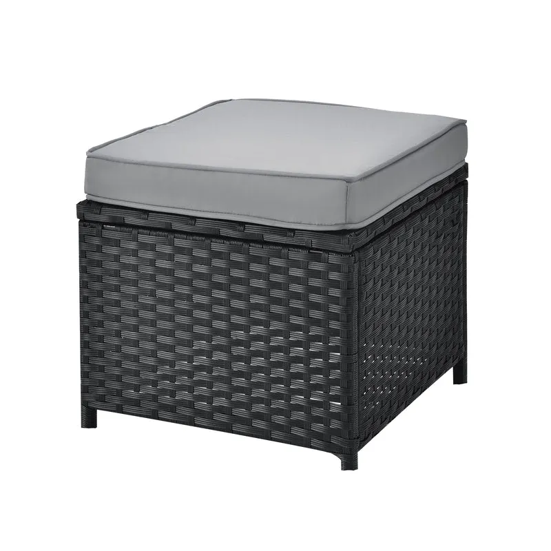 MONROE Garten-Lounge Set Abdeckhaube Polyrattan Lounge-Möbel Sitzgruppe Schwarz
