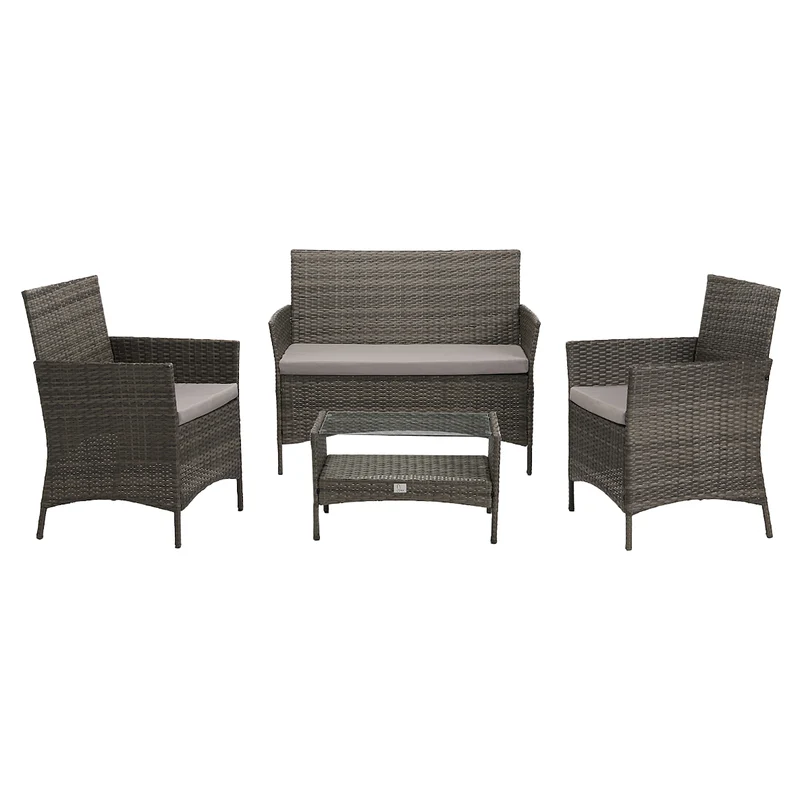 91926 + 91102 Rattan + Haube Brooklyn Set Grau (92926)