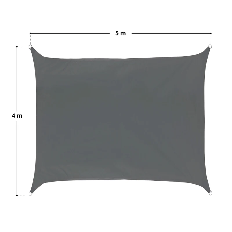 Sonnensegel Viereck Dunkelgrau 4x5m
