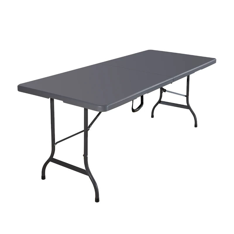 Set Buffettisch mit Klappbänken faltbar 180 cm Grau (91559)