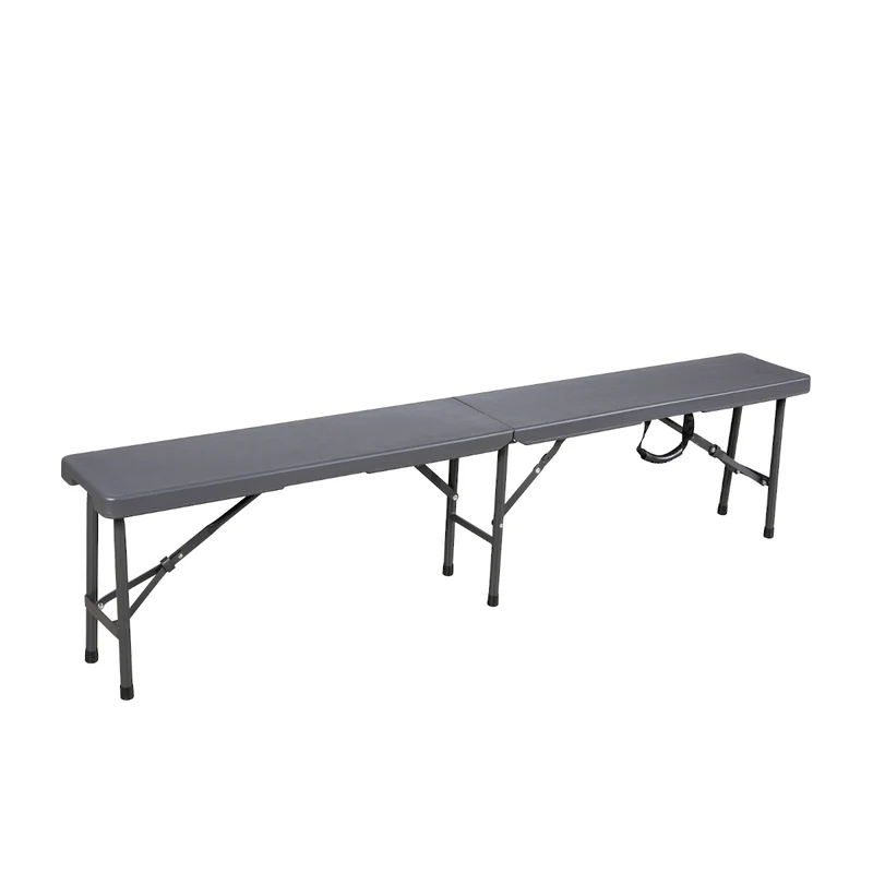 Set Buffettisch mit Klappbänken faltbar 180 cm Grau (91559)