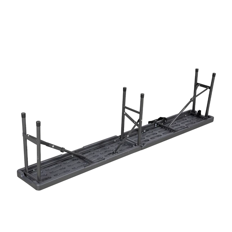 Set Buffettisch mit Klappbänken faltbar 180 cm Grau (91559)